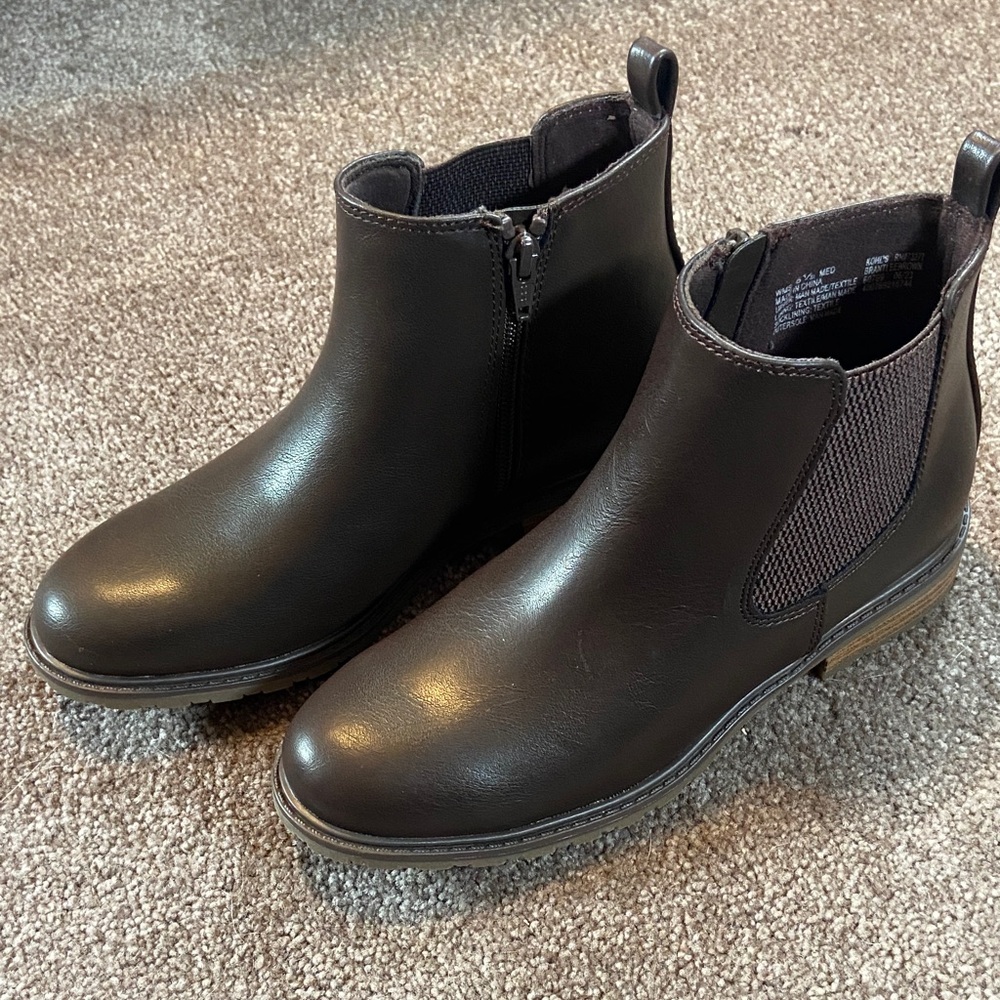 Sonoma Goods For Life Brantlee Women's Chelsea Ankle Boot Brown Size 6.5